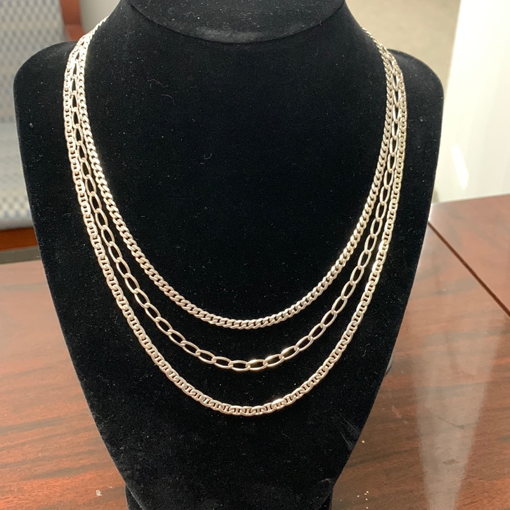 TRIPLE LINK STERLING NECKLACE 925 ITALY